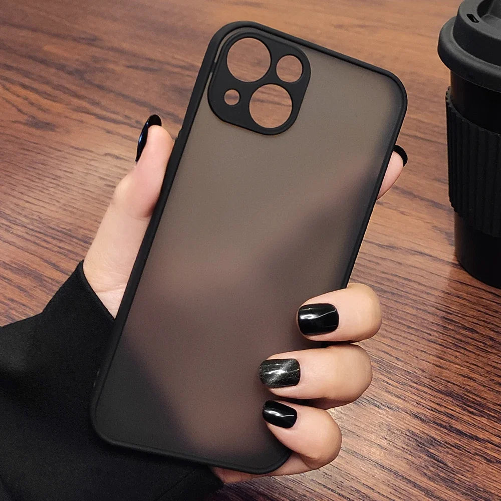 Luxury Shockproof Matte Phone Case For iPhone 15 14 13 12 11 16 Pro Max  Plus Bumper Transparent Cover